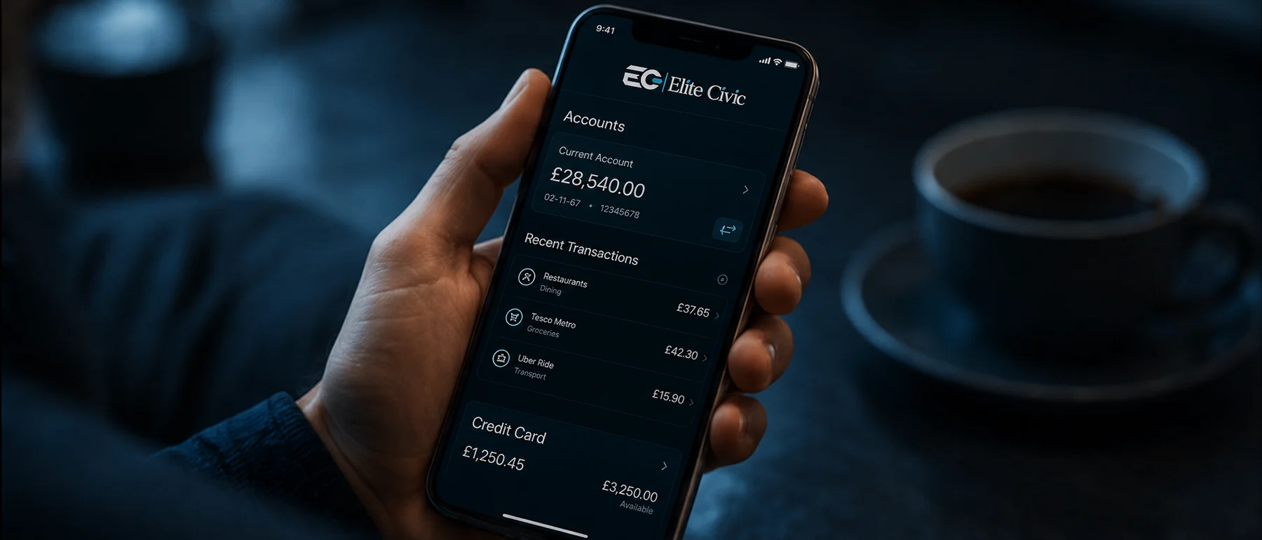 Customer banking from a portable device